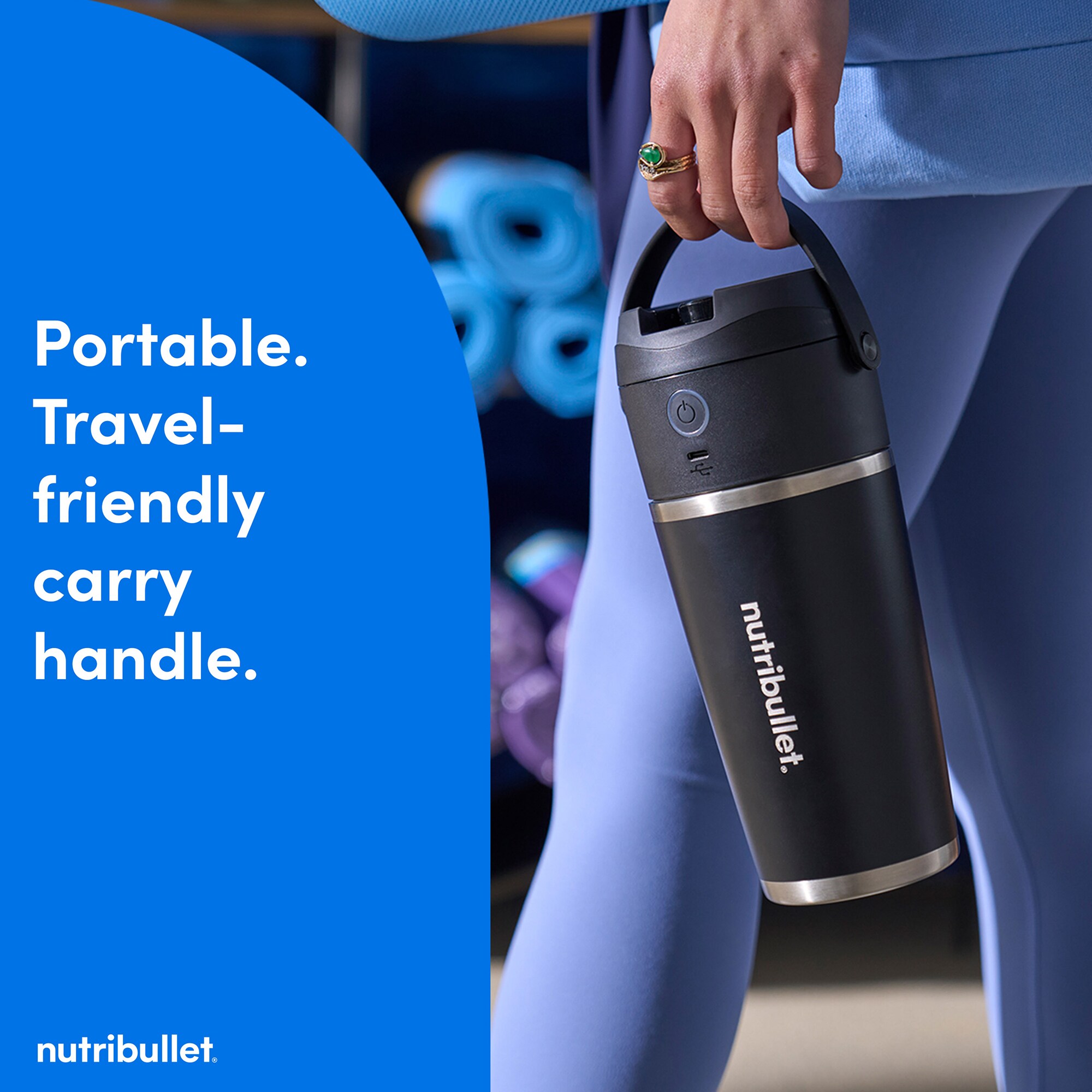 Nutribullet Flip Single Speed Cordless Insulated Portable Blender - Black, , hires