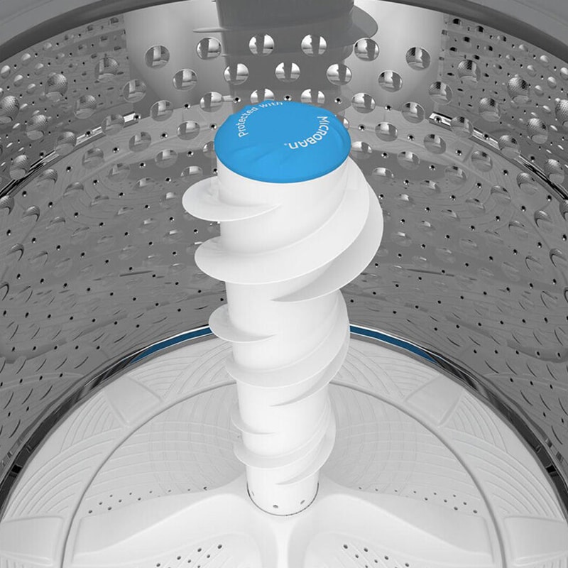 GE Profile 28 in. 4.9 cu. ft. Smart Top Load Washer with Agitator, Smarter Wash Technology, FlexDispense & Sanitize with Oxi - Diamond Gray, Diamond Gray, hires