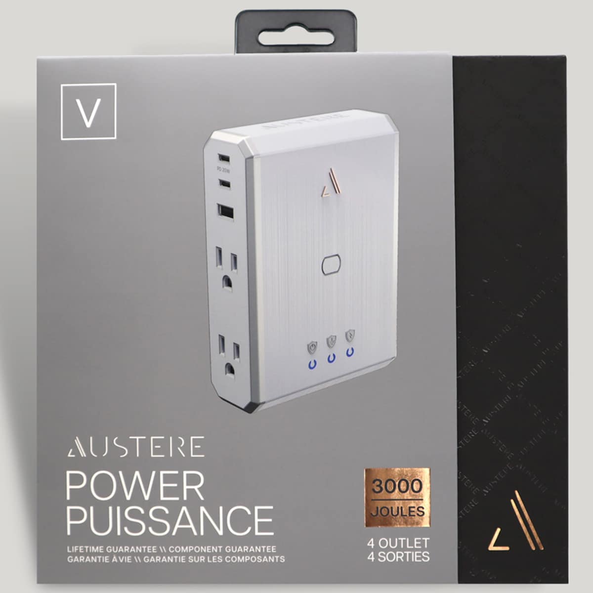 Austere V Series Appliance Power 4-Outlet with USB+PD20, , hires