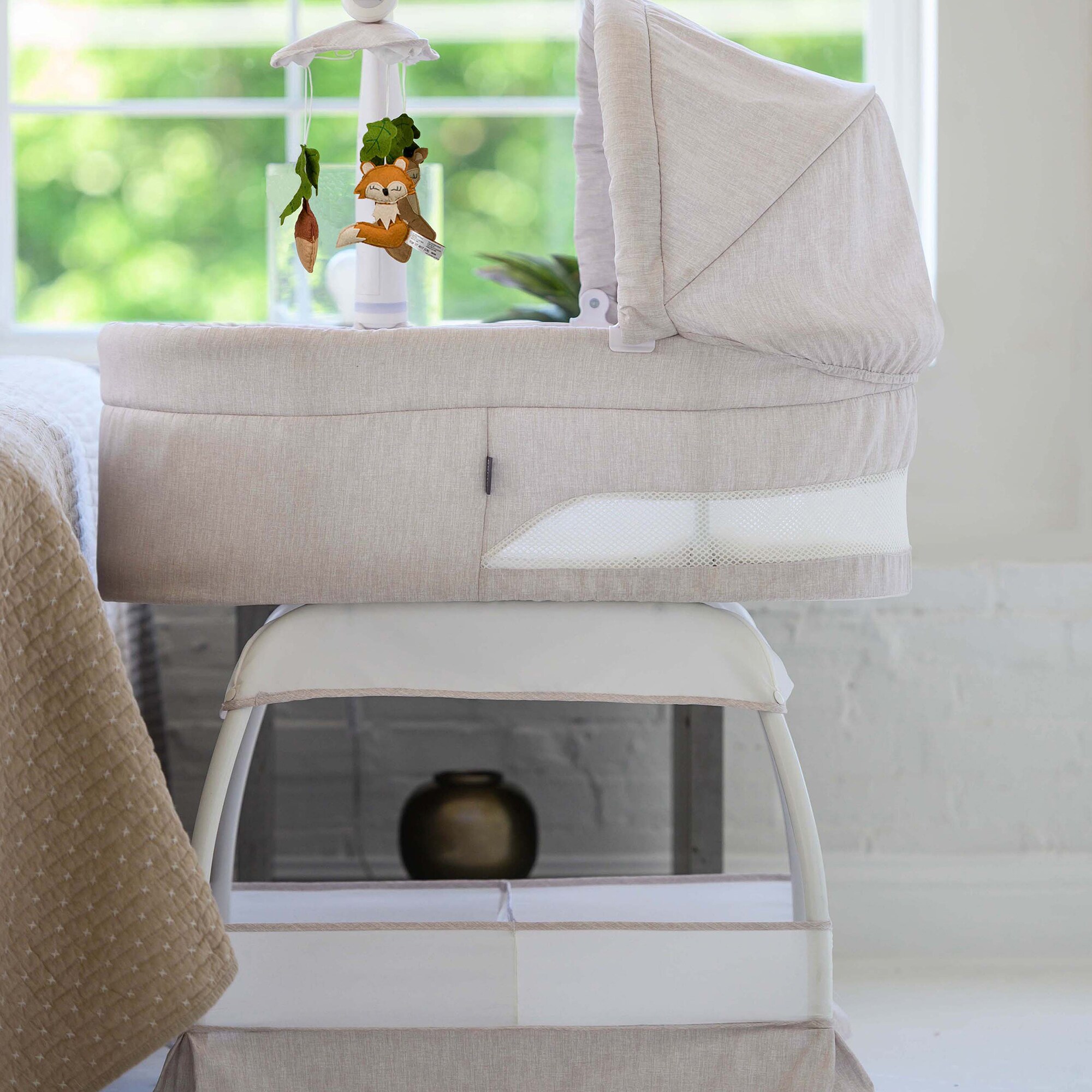 TruBliss Sweetli Calm Bassinet with Cry Recognition - Wheat Melange, , hires