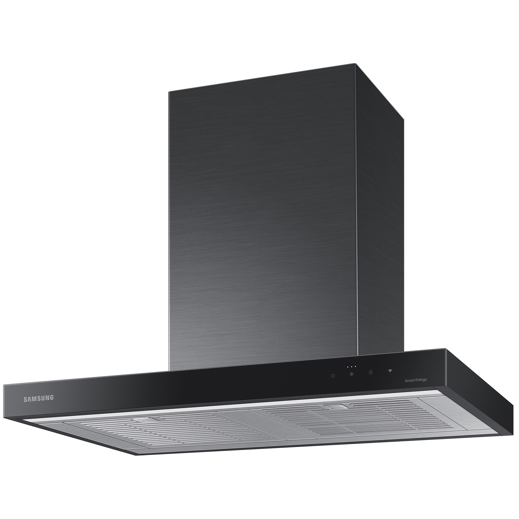 Samsung 30 in. Smart Convertible Chimney Style Range Hood with 630 CFM, 4 Fan Speeds & 1 LED Light - Deep Charcoal, , hires