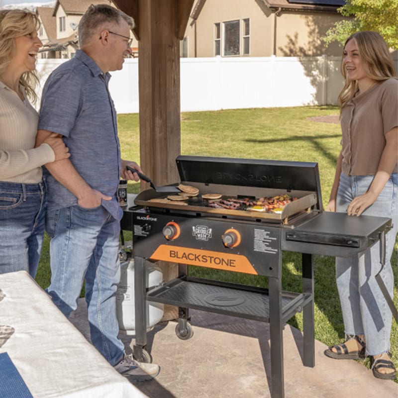 Blackstone Omnivore Limited Edition 28 in. 2-Burner Liquid Propane Gas Flat Top Griddle with Side Tables and 524 sq. in. Cooking Surface - Black, , hires