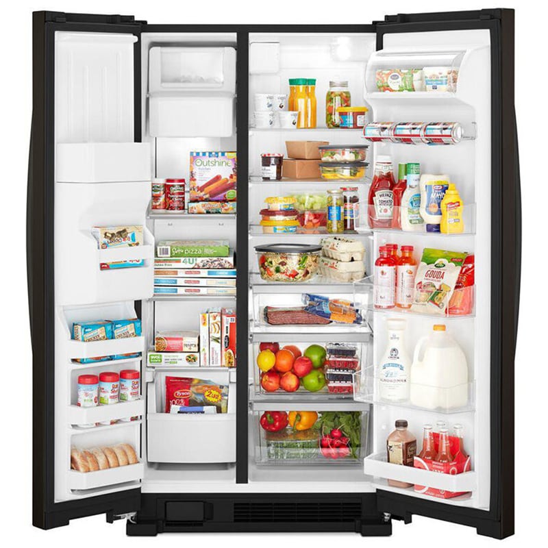 Whirlpool 33 in. 21.4 cu. ft. Side by Side Refrigerator with Ice & Water Dispenser - Black Stainless, Black Stainless, hires