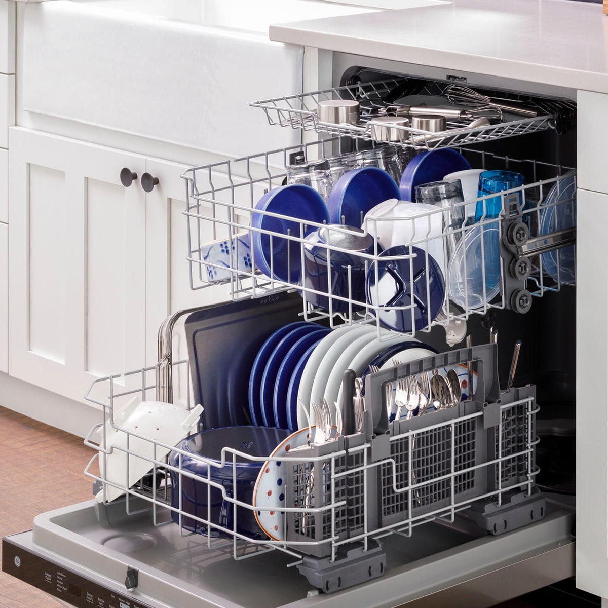 GE 24 in. Top Control Dishwasher with 50 dBA Sound Level, 3rd-Rack & Dry Boost - Fingerprint Resistant Stainless Steel, Fingerprint Resistant Stainless, hires