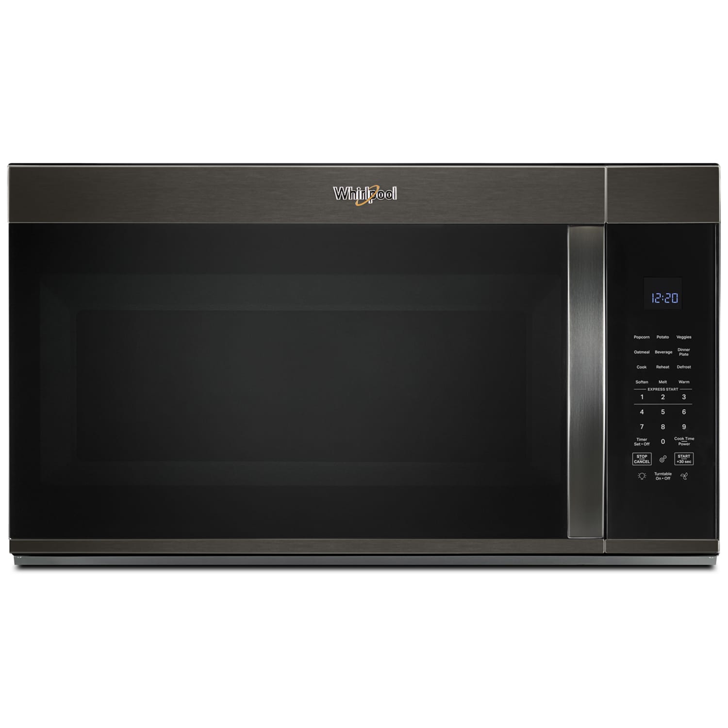 Whirlpool 30 in. 1.9 cu. ft. 1000W Over-the-Range Microwave with 300 CFM & Sensor Cooking - Black Stainless Steel, Black Stainless Steel, hires