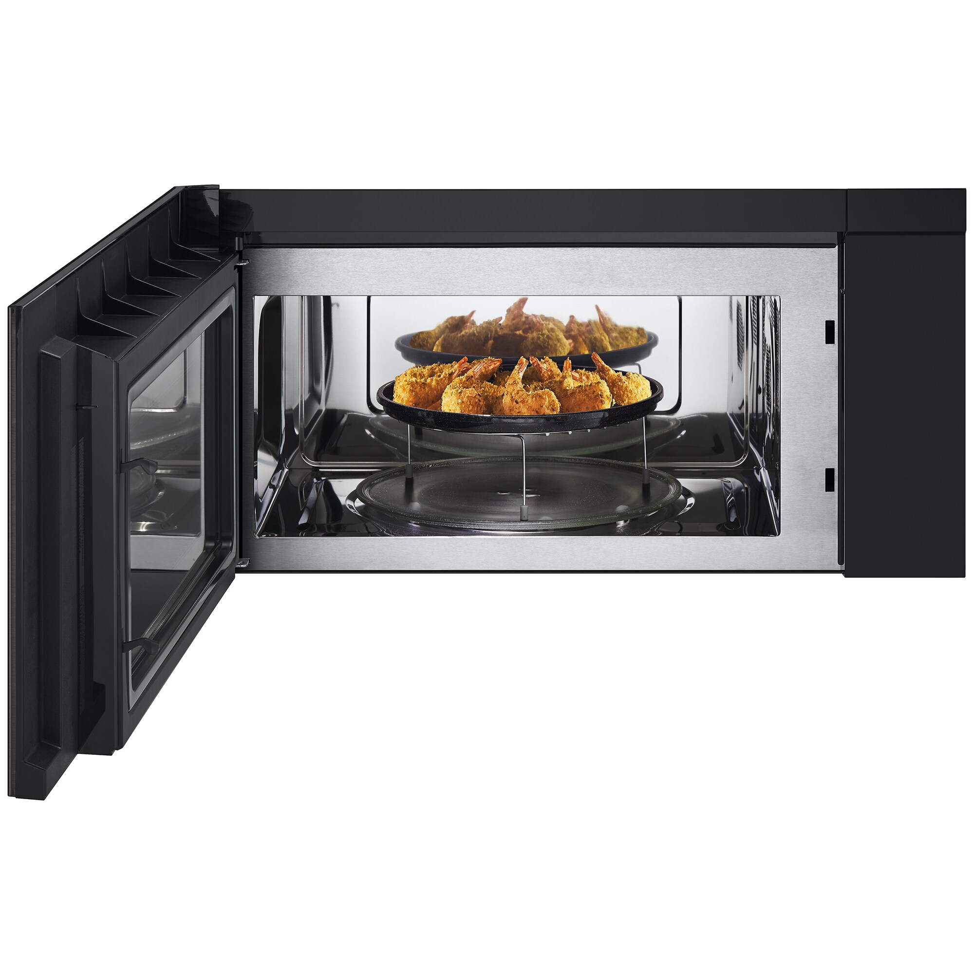 LG 30 in. 1.7 cu. ft. 950W Smart Over-the-Range Microwave with 300 CFM, Convection & Sensor Cooking - PrintProof Black Stainless Steel, PrintProof Black Stainless Steel, hires