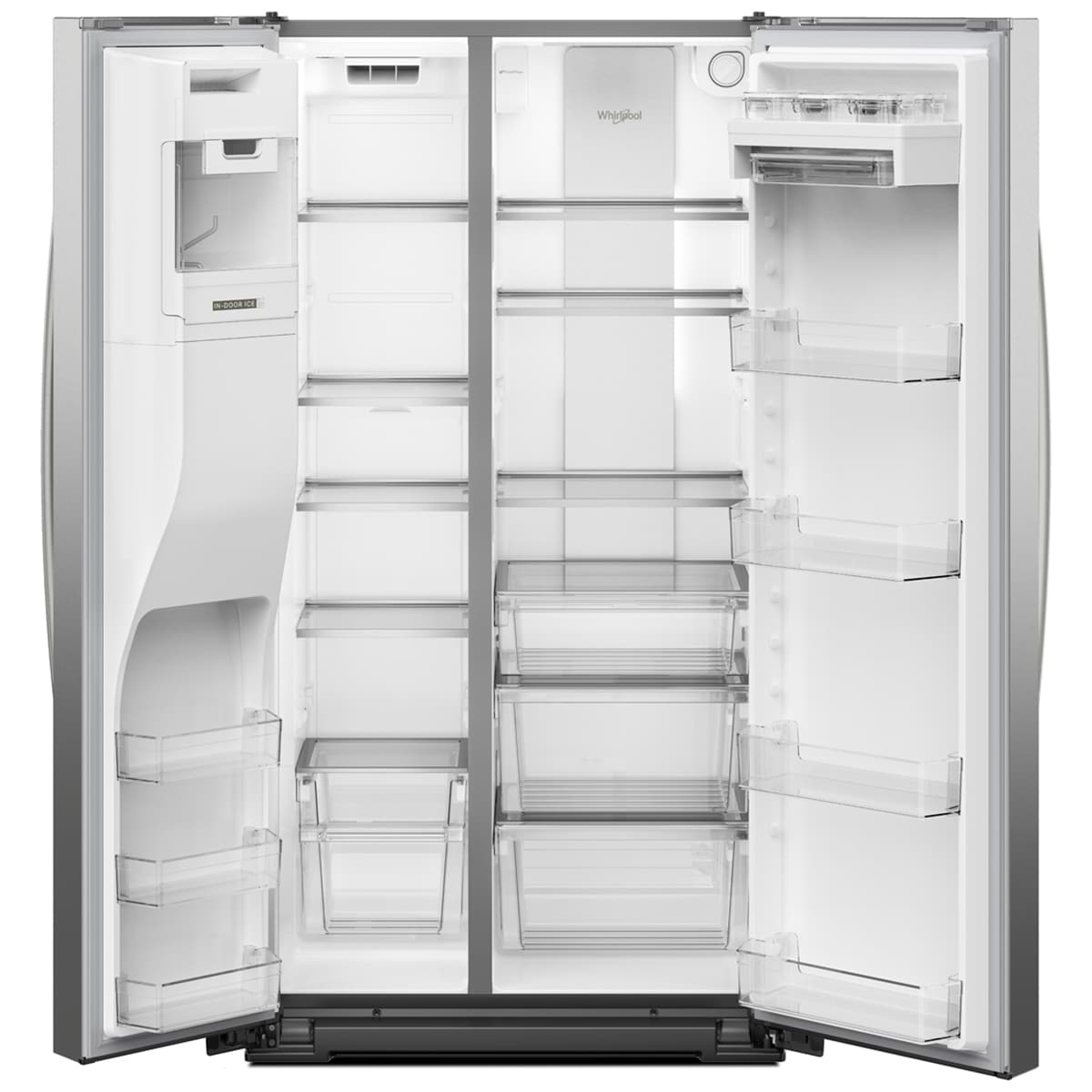 Whirlpool 36 in. 20.9 cu. ft. Counter Depth Side-by-Side Refrigerator with Ice & Water Dispenser - Fingerprint Resistant Stainless, , hires