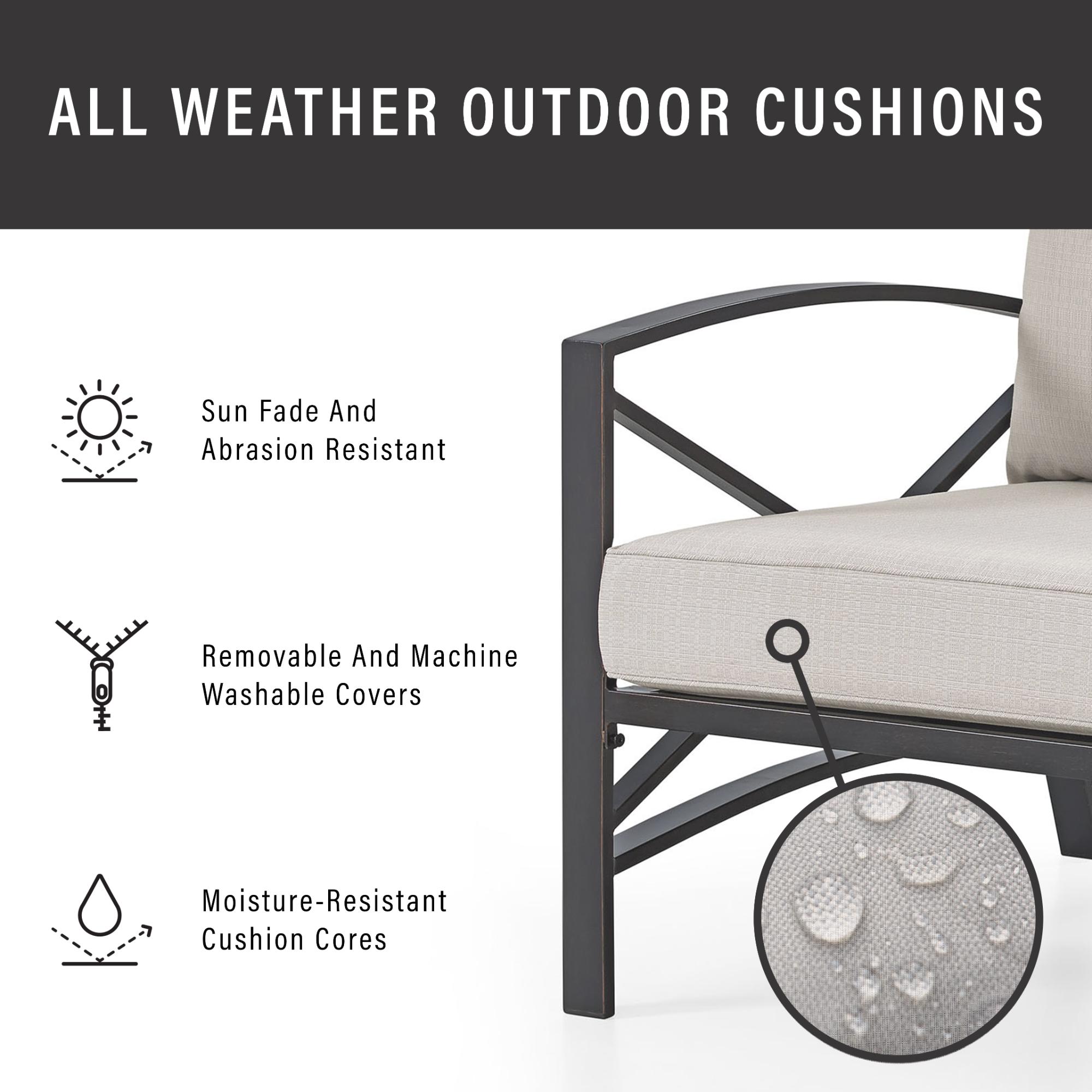 Crosley Kaplan 4-Piece Outdoor Loveseat Patio Furniture Set, Oil Rubbed Bronze with Oatmeal Cushions, , hires