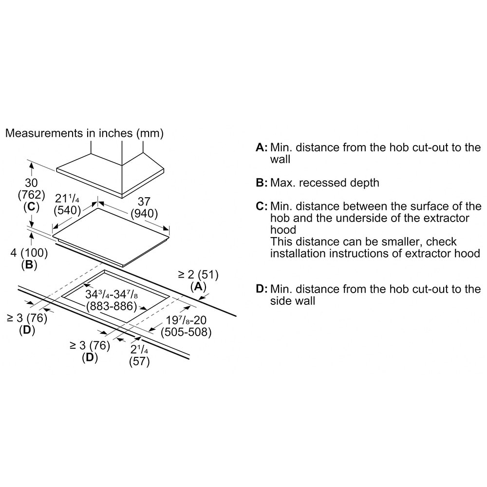 Bosch 500 Series 36 in. Electric Cooktop with 5 Smoothtop Burners