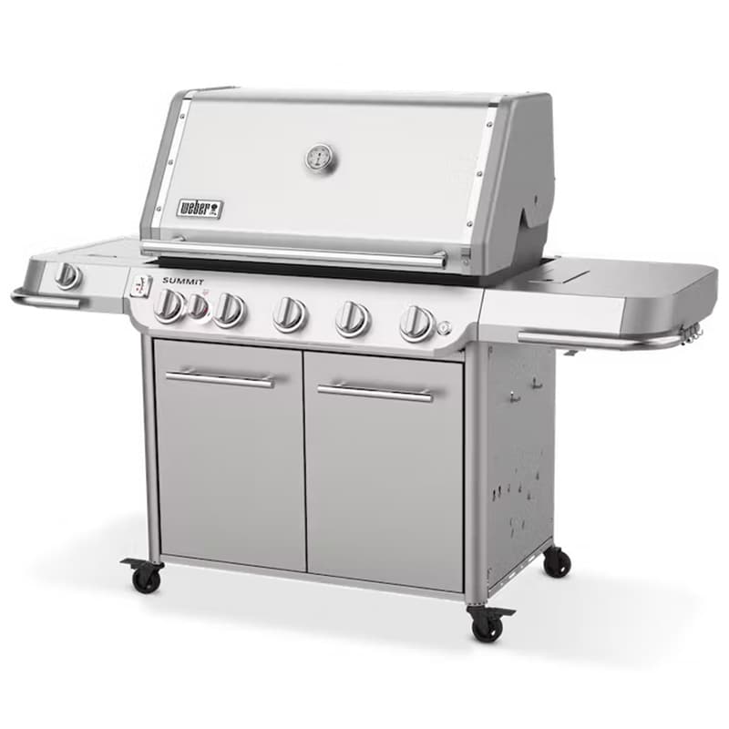 Weber Summit FS38 S Series 5-Burner Liquid Propane Gas Grill with Side Burner, Rotisserie & Smoker Box - Stainless Steel, , hires