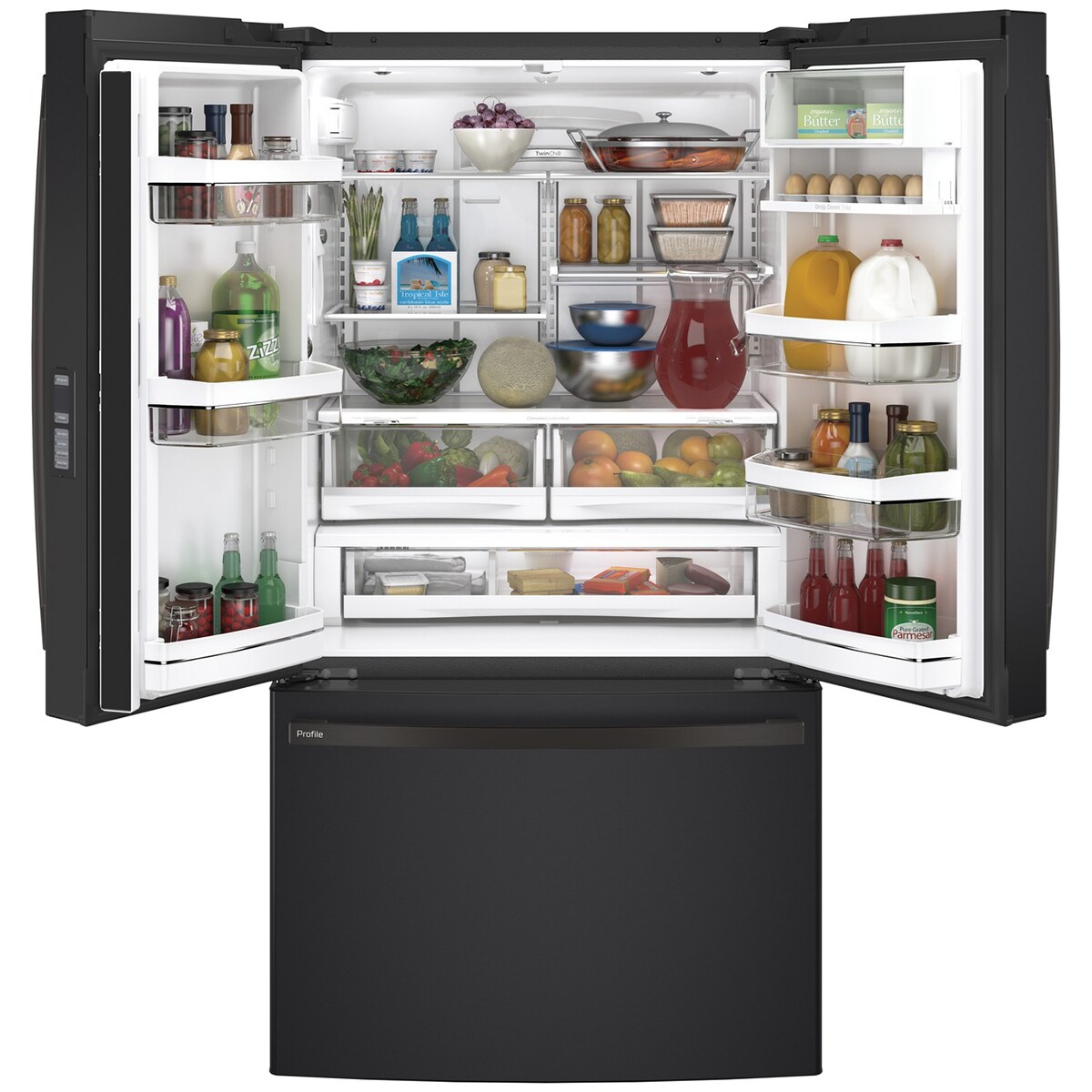 GE Profile 36" 23.1 Cu. Ft. French Door Refrigerator Black Slate P