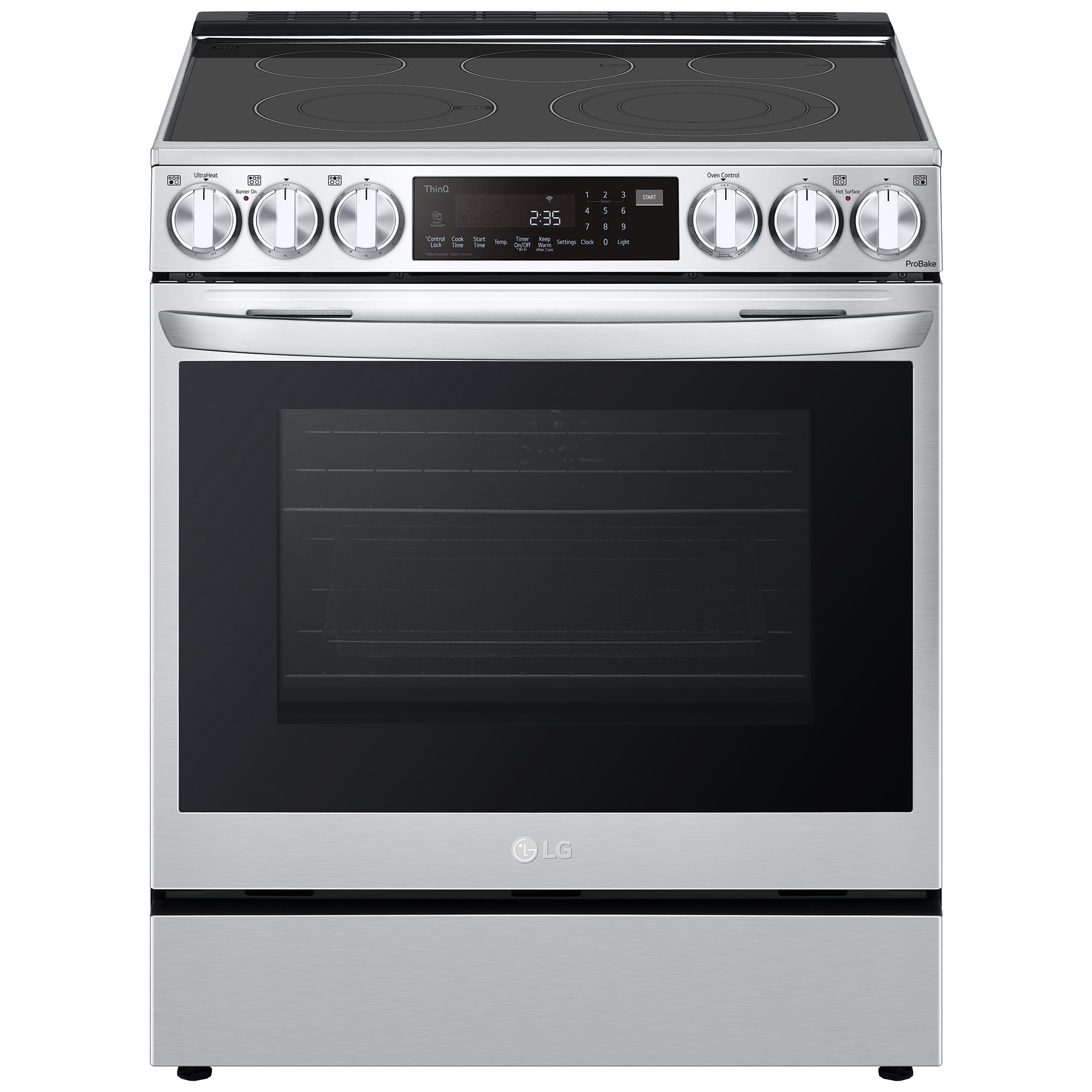 LG InstaView 30 in. 6.3 cu. ft. Smart Air Fry True European Convection Slide-In Electric Range with Radiant Burners - PrintProof Stainless Steel, PrintProof Stainless Steel, hires