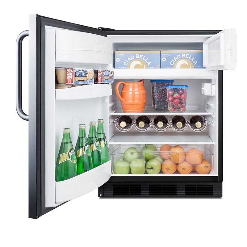 Summit 24 in. 5.1 cu. ft. Left-Hinged Undercounter Refrigerator with Towel Bar Handle - Stainless Steel, , hires