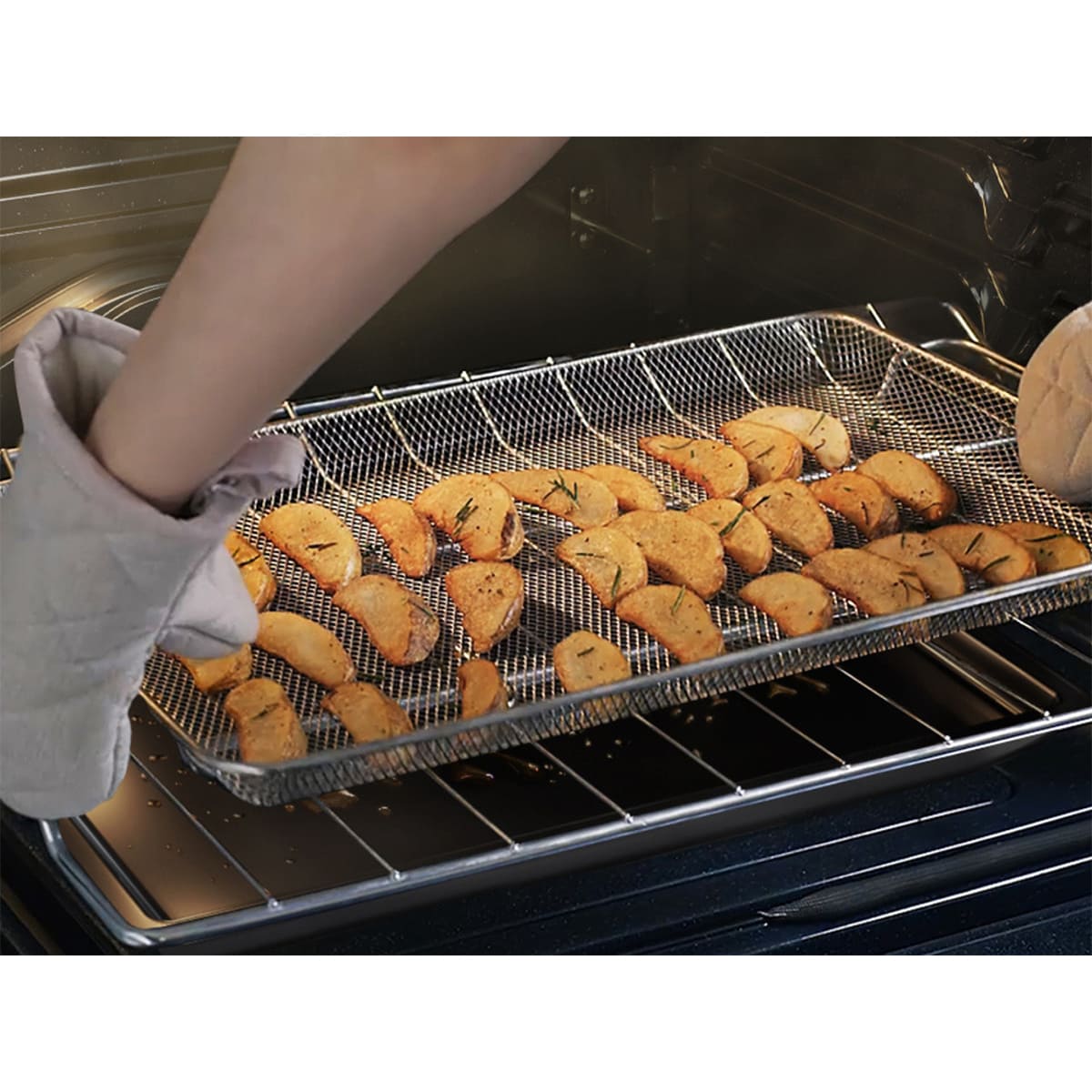 Samsung Bespoke 30 in. 6.1 cu. ft. Smart Air Fry True European Convection Double Oven Slide-In Electric Range with 4 Induction Burners - Stainless Steel, , hires