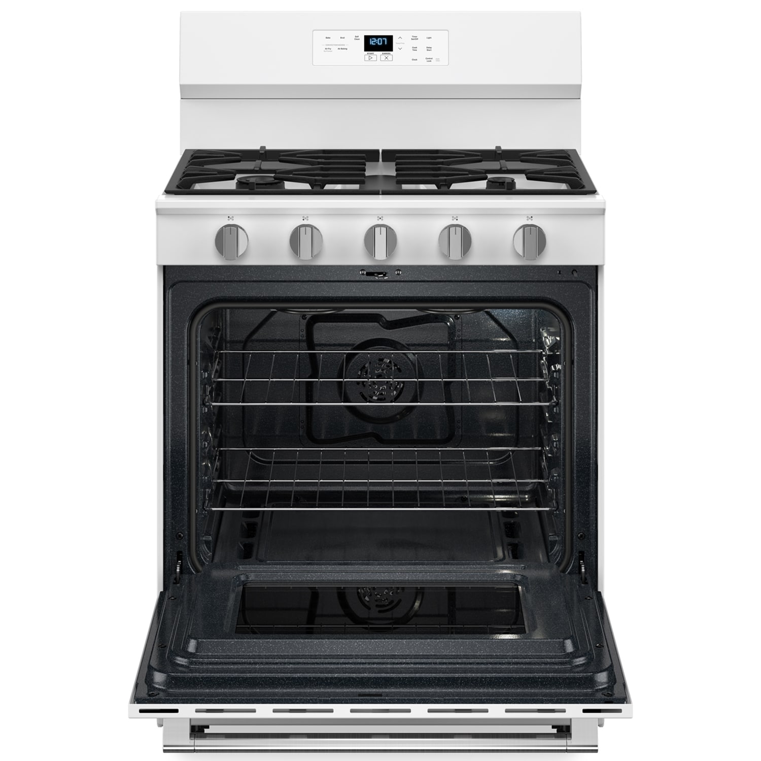 Maytag 30 in. 5 cu. ft. Air Fry Standard Convection Gas Range with 5 Sealed Burners - White, White, hires