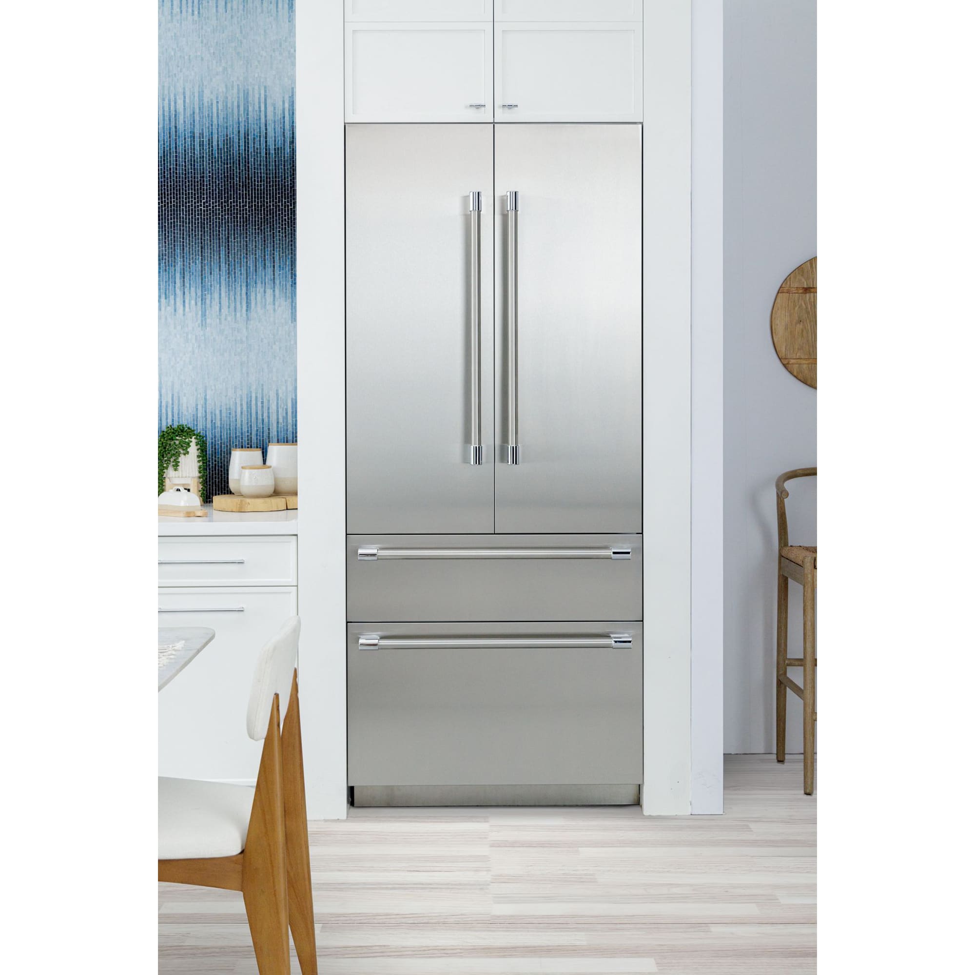 Thermador Freedom Collection 36 in. Built-In 20.1 cu. ft. Smart Counter Depth 4-Door French Door Refrigerator with Internal Water Dispenser and Masterpiece handles Stainless Steel, Stainless Steel, hires