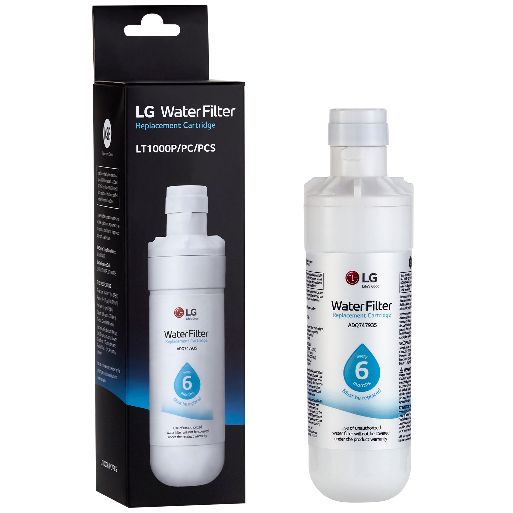 LG 6 Month / 200 Gallon Capacity Replacement Refrigerator Water Filter, , hires