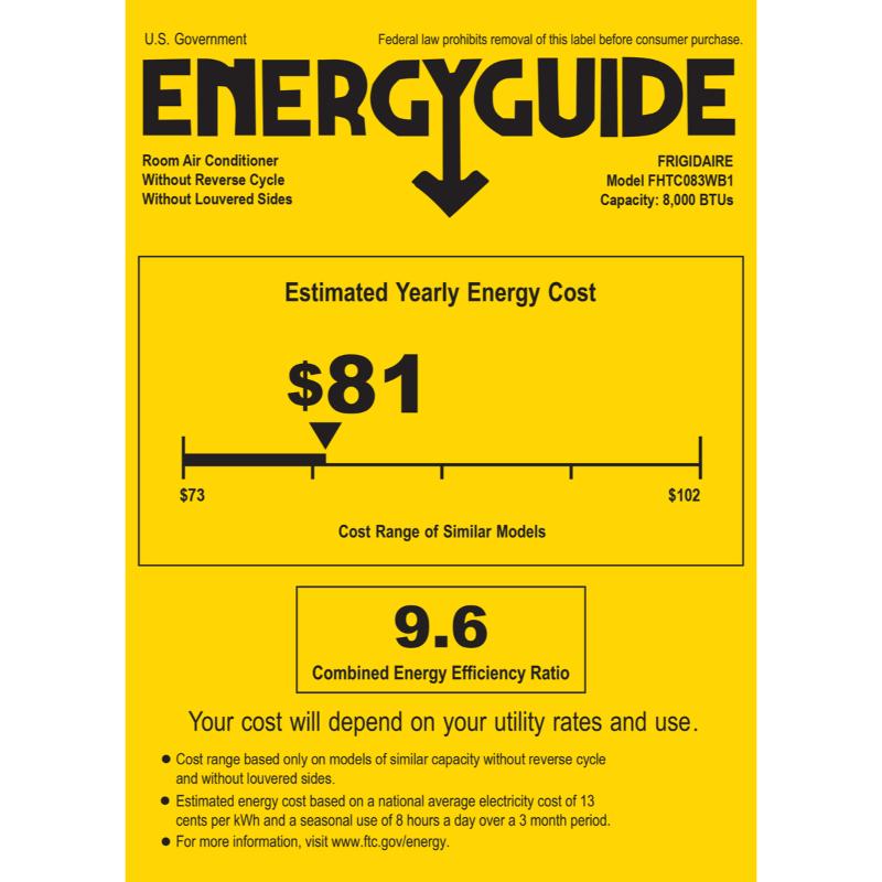 Frigidaire 8,000 BTU 115V Through-the-Wall Air Conditioner with 3 Fan Speeds, Sleep Mode & Remote Control - White, , hires