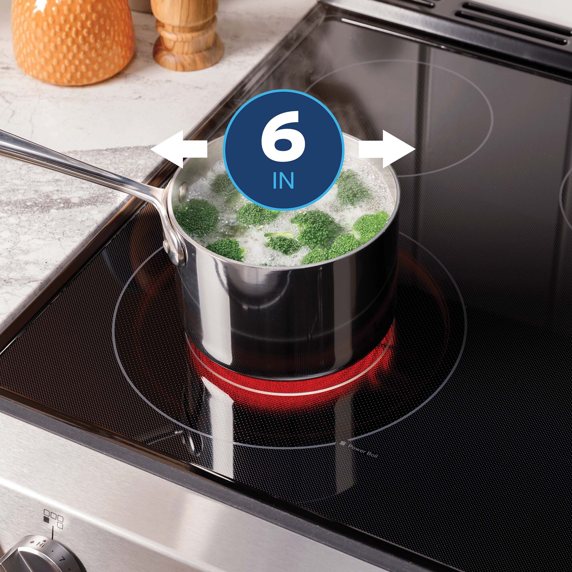 GE 400 Series 30 in. 5.3 cu. ft. Smart Electric Range with Radiant Burners - Stainless Steel, Stainless Steel, hires