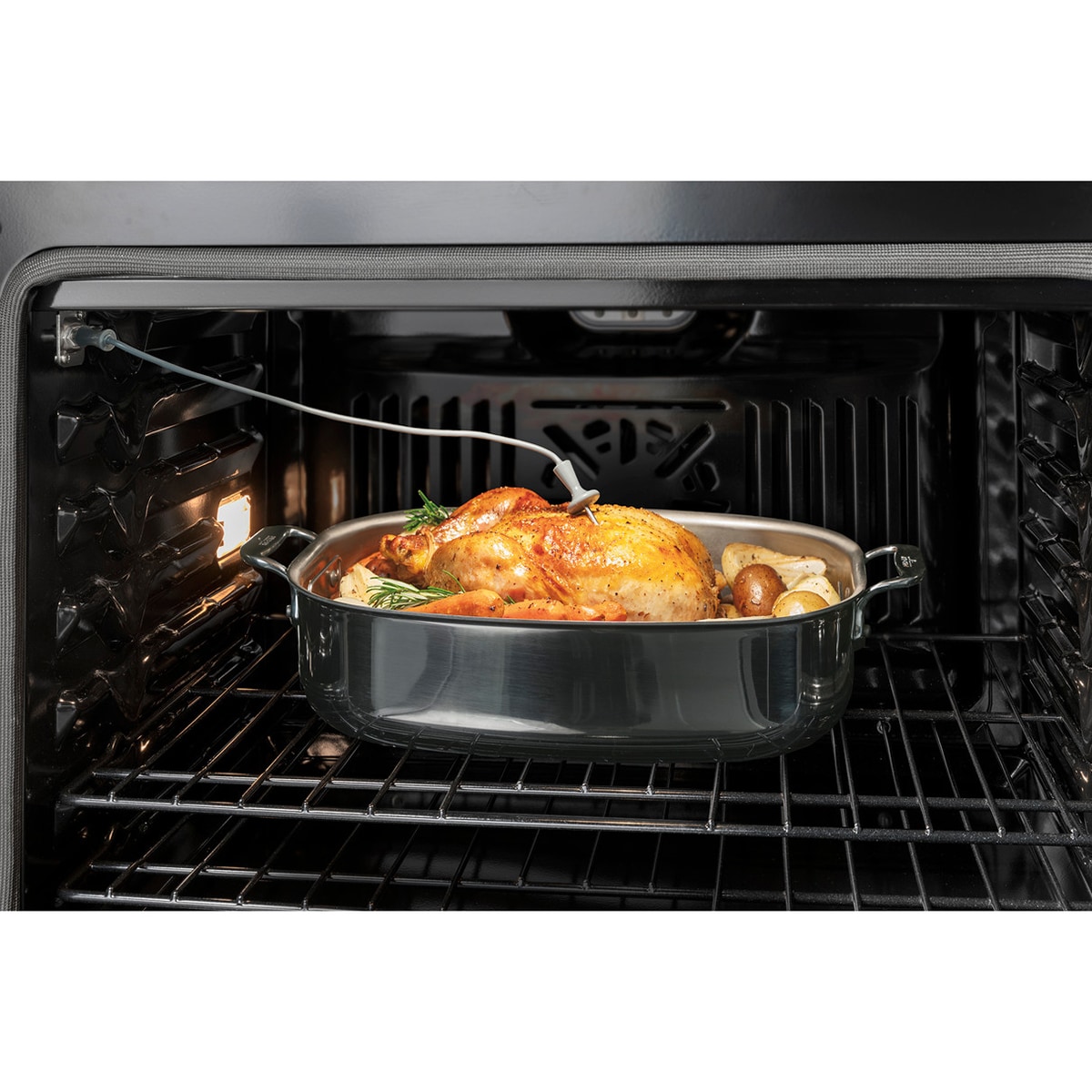 GE 30 in. 5 cu. ft. Smart Electric Single Wall Oven with True European Convection - Black, , hires