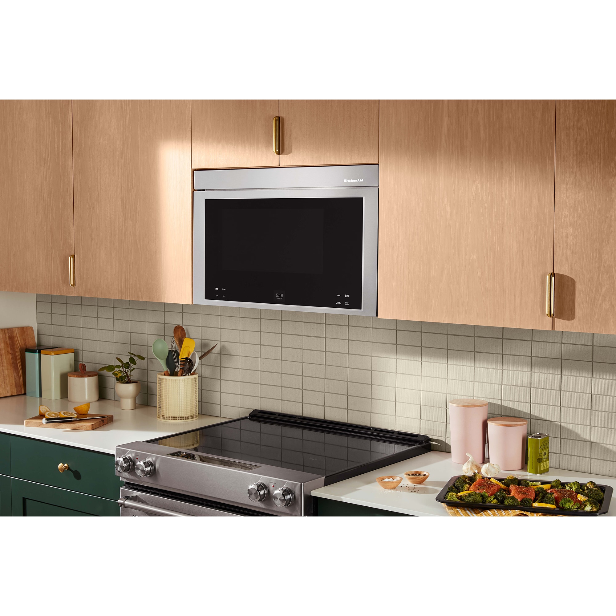 KitchenAid 30 in. 1.1 cu. ft. 950W Smart Over-the-Range Microwave with 400 CFM, Convection & Sensor Cooking - Stainless Steel with PrintShield Finish, , hires