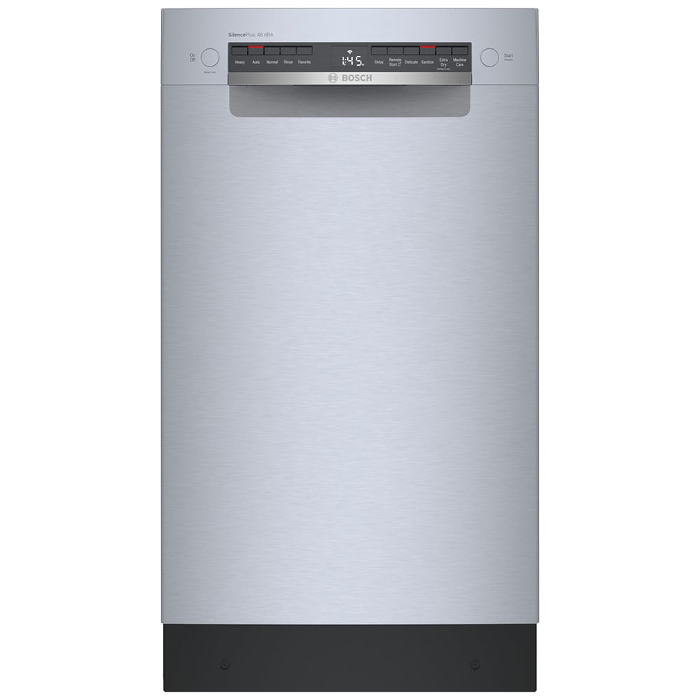 Bosch 300 Series 18 in. Smart Built-In Dishwasher with Front Control, 46 dBA Sound Level, 10 Place Settings, 5 Wash Cycles & Sanitize Cycle - Stainless Steel, , hires