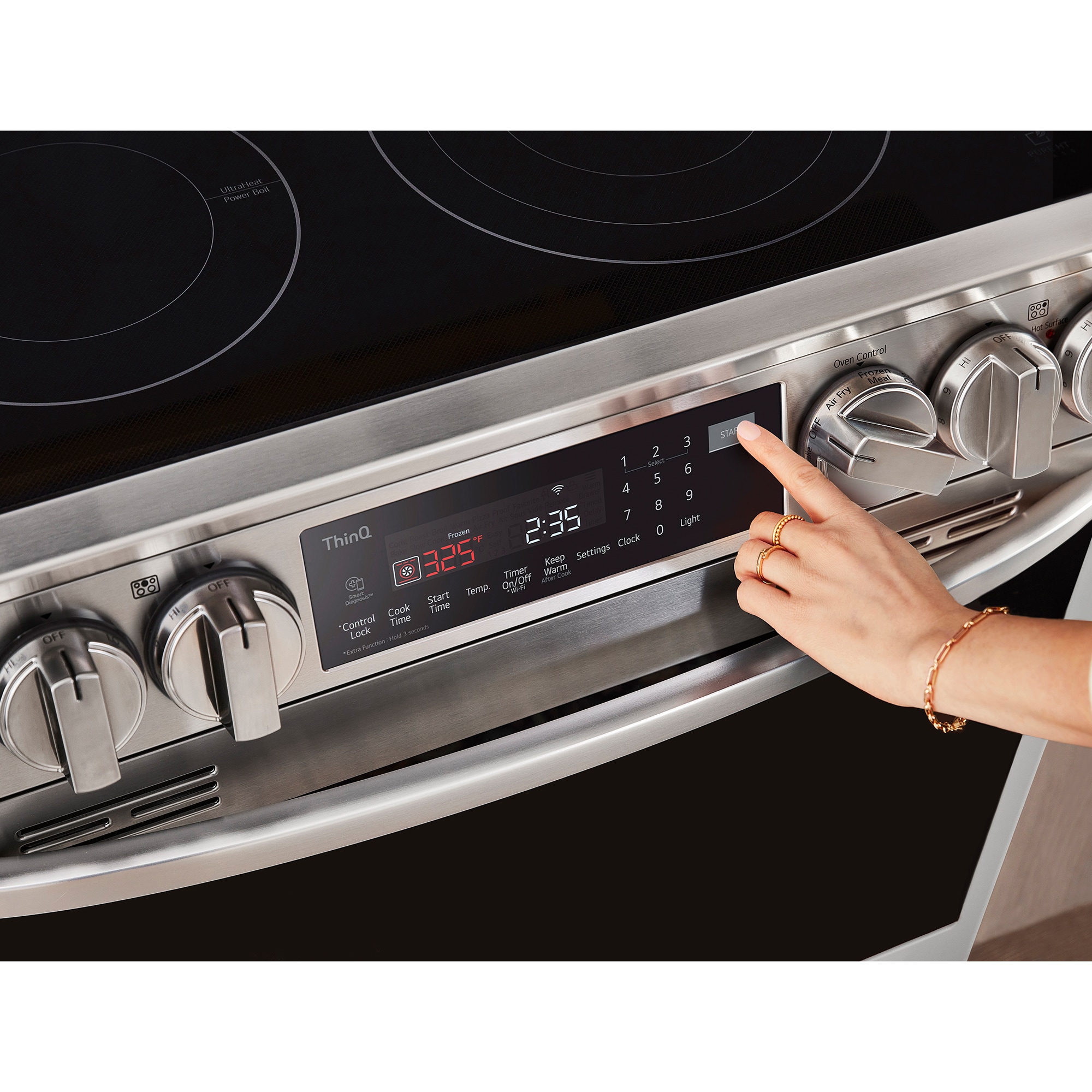 LG InstaView 30 in. 6.3 cu. ft. Smart Air Fry True European Convection Slide-In Electric Range with Radiant Burners - PrintProof Stainless Steel, PrintProof Stainless Steel, hires