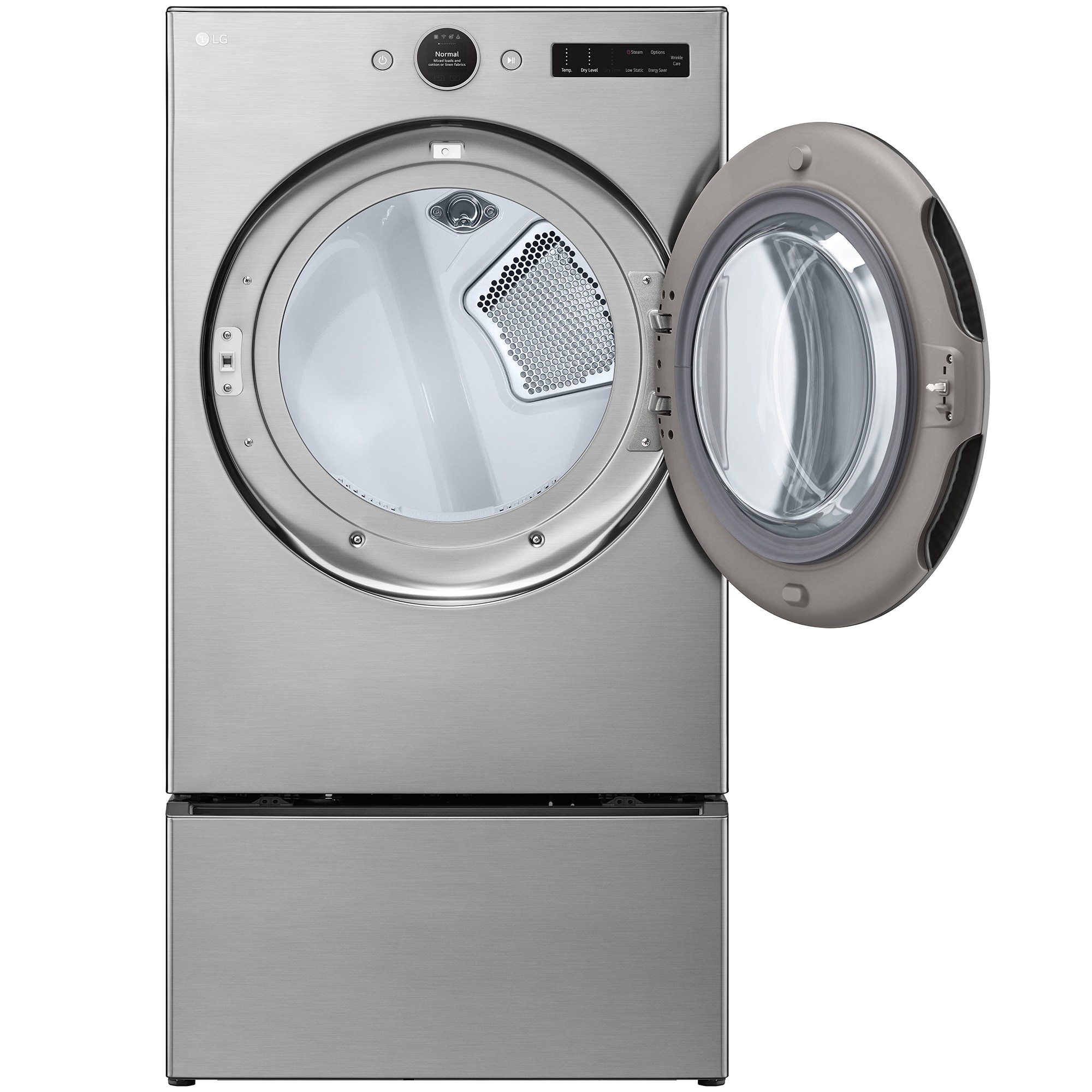 LG 27 in. 7.4 cu. ft. Smart Stackable Electric Dryer with AI Sensor Dry, Turbo Steam, Sanitize & Steam Cycle - Graphite Steel, Graphite Steel, hires