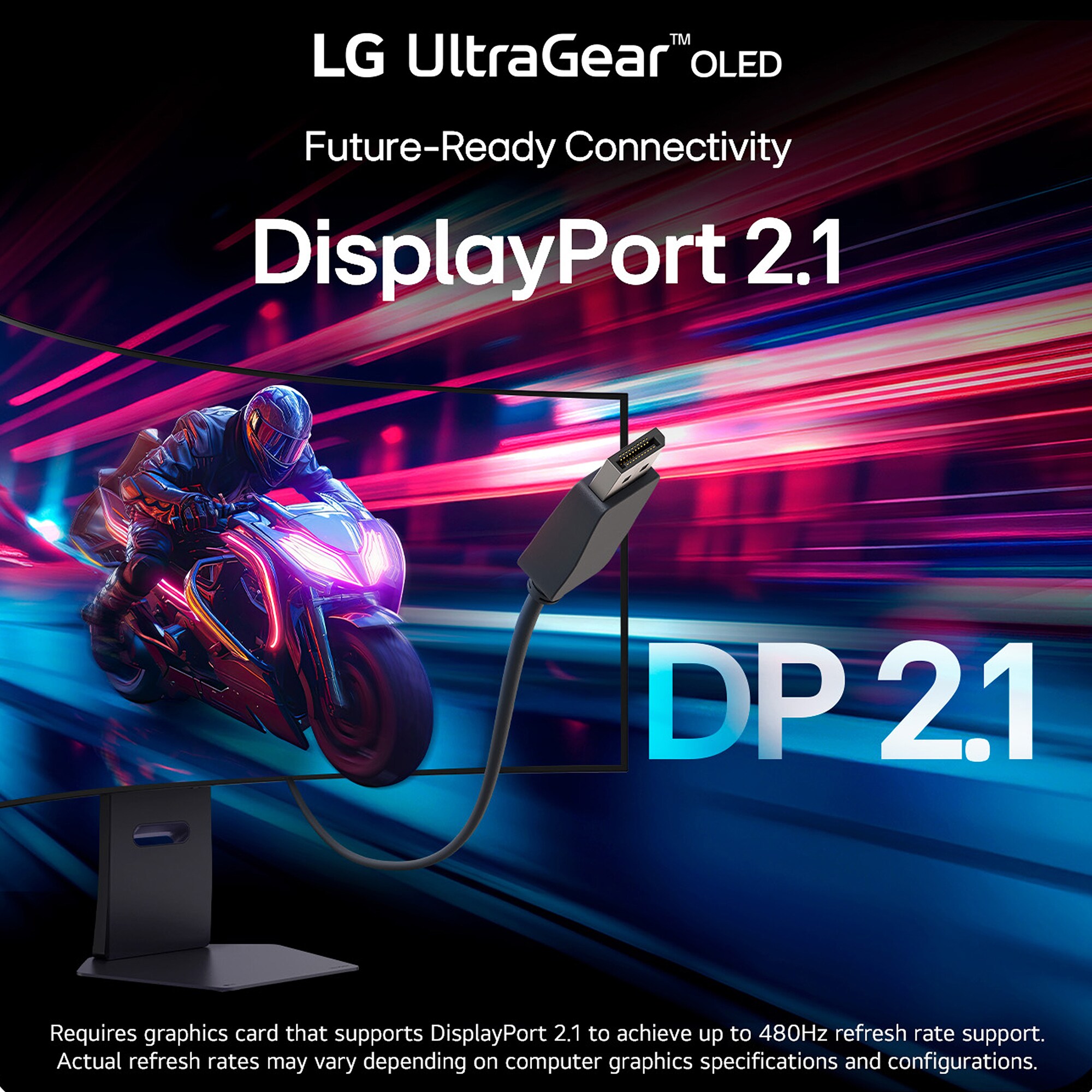 LG UltraGear 45 in. OLED Dual Mode (5K2K WUHD 165Hz, WFHD 330Hz) 0.03ms G-Sync/FreeSync Premium Pro Gaming Monitor - Black, , hires