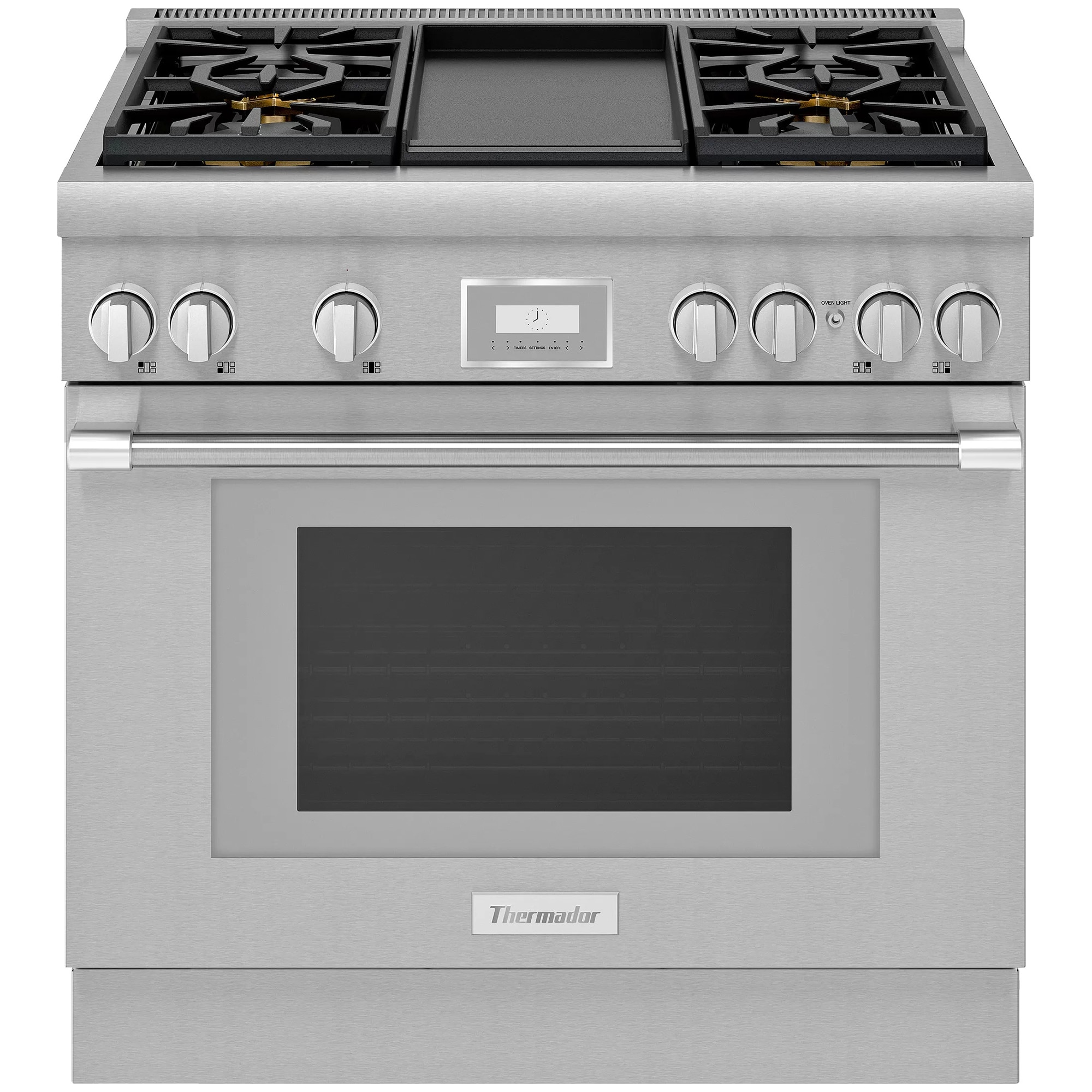 Thermador Pro Harmony Professional Series 36 in. 4.9 cu. ft. Smart True European Convection Dual Fuel Range with 4 Sealed Burners & Griddle - Stainless Steel, , hires