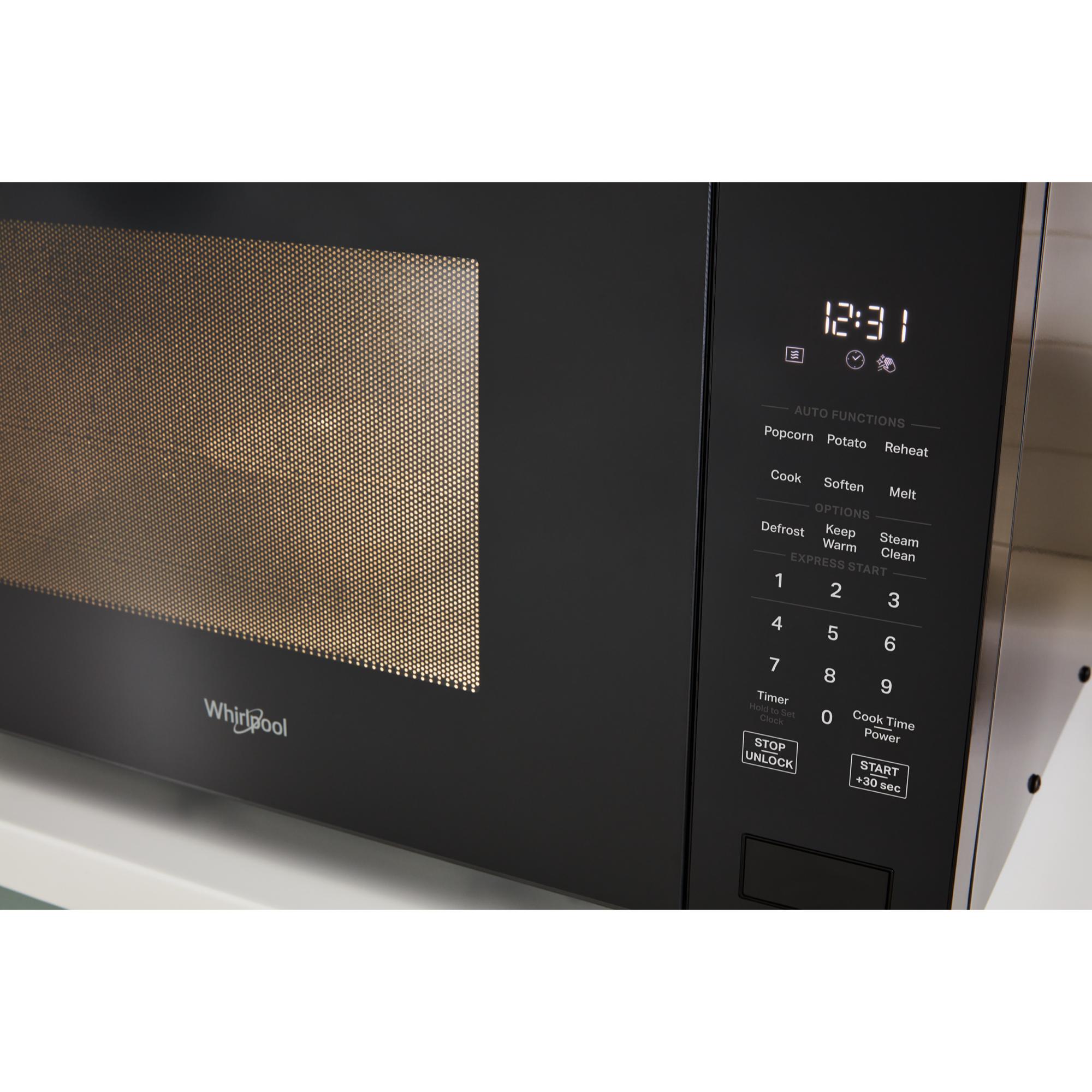 Whirlpool 22 in. 1.6 cu. ft. 1200W Countertop Microwave with Sensor Cooking - Black, Black, hires