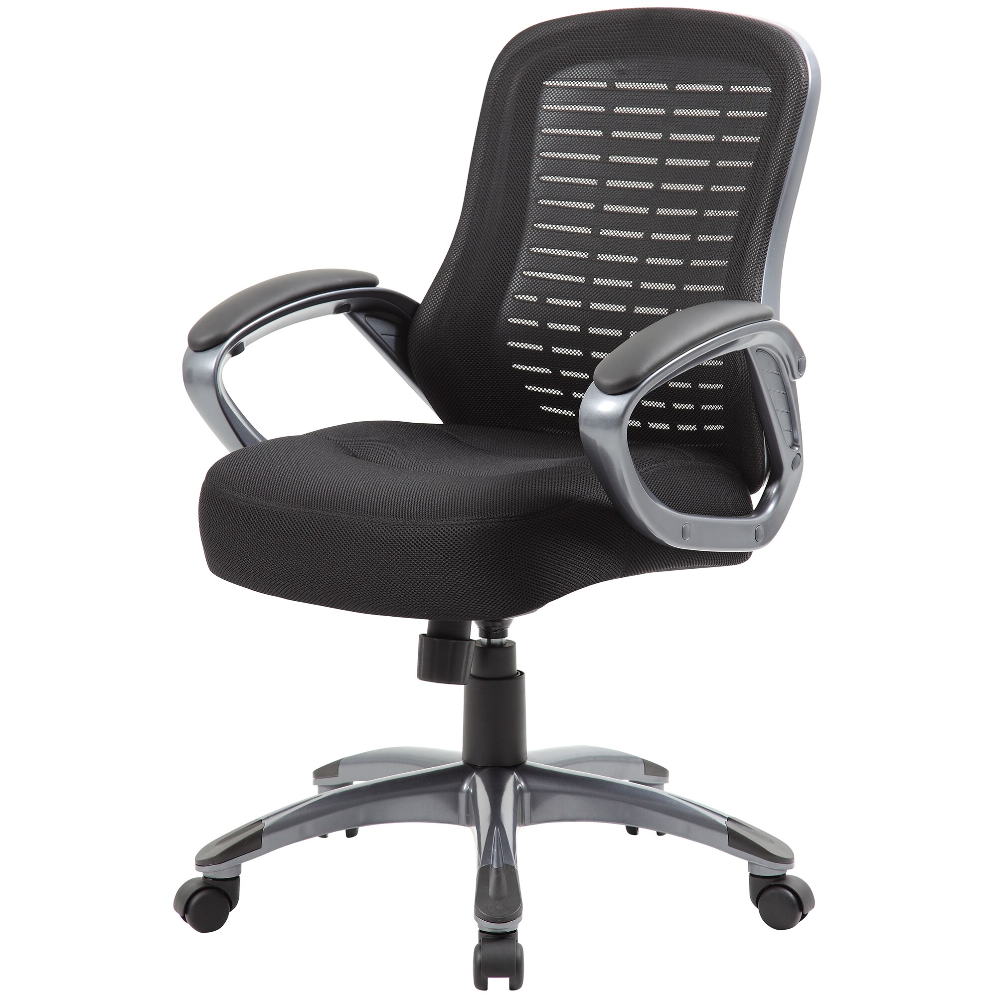 Boss Ribbed High Back Mesh Chair - Black, , hires