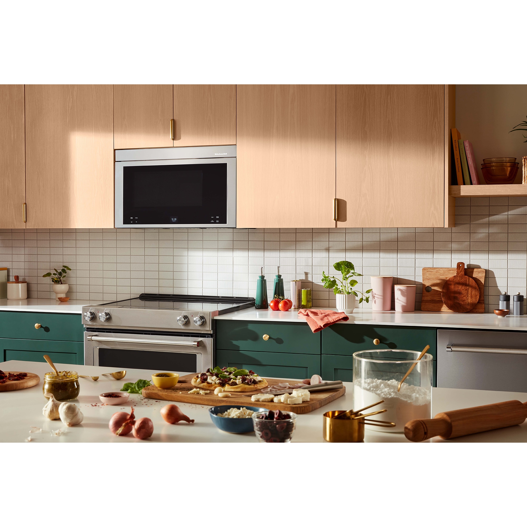 KitchenAid 30 in. 1.1 cu. ft. 950W Smart Over-the-Range Microwave with 400 CFM, Convection & Sensor Cooking - Stainless Steel with PrintShield Finish, , hires