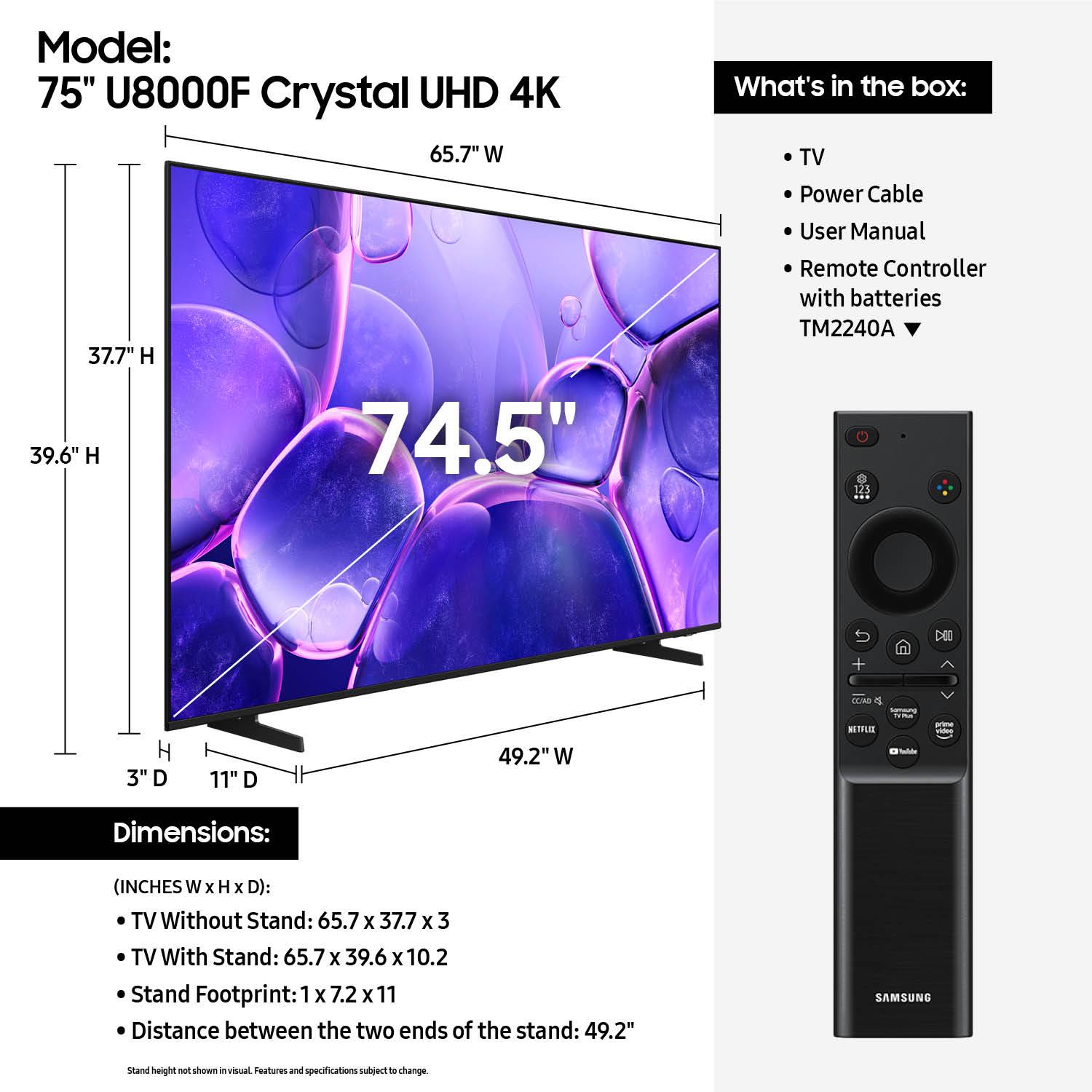 Samsung - 75" Class U8000F LED 4K UHD Smart Tizen TV, , hires
