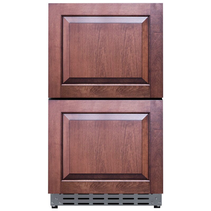 Summit 18 in. 3.4 cu. ft. Outdoor Double Refrigerator Drawers - Stainless Steel/Panel Ready, , hires