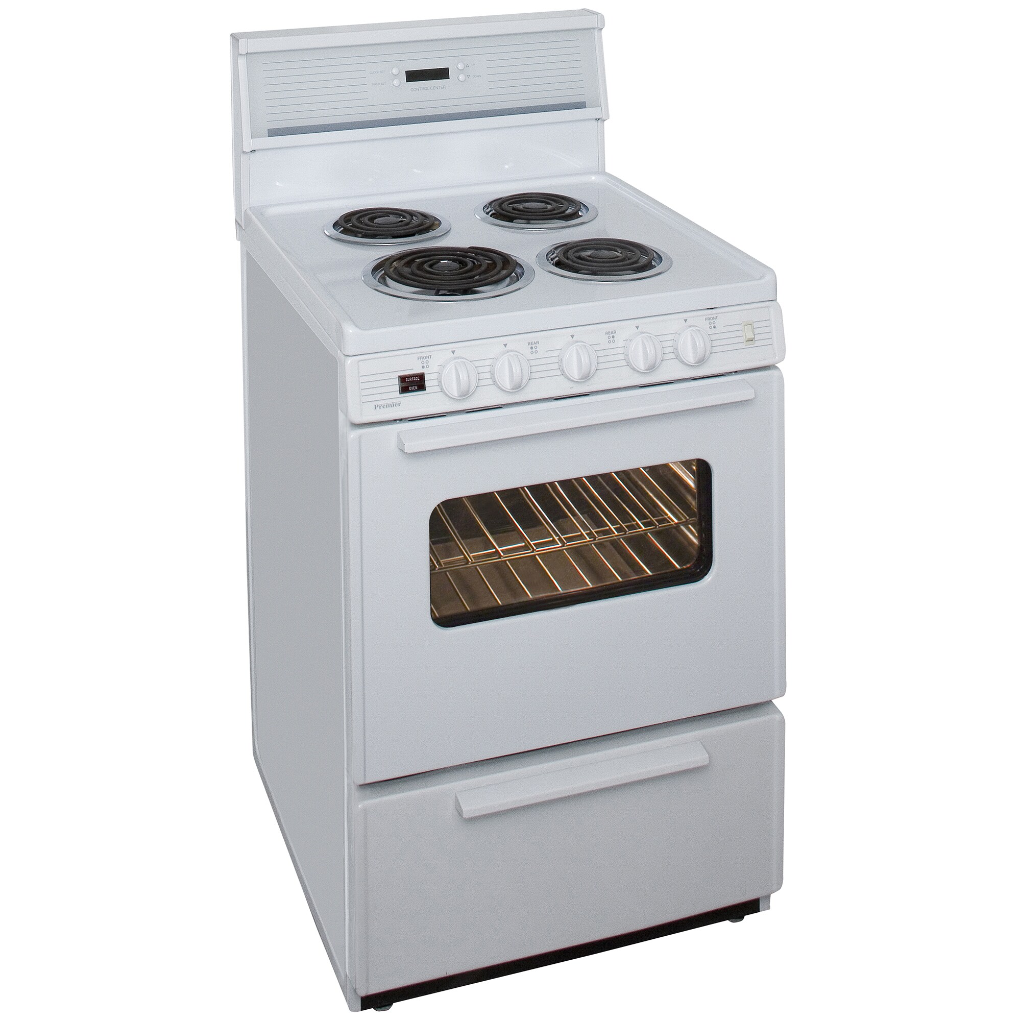 Premier 24 in. 3 cu. ft. Electric Range with Coil Burners - White, White, hires