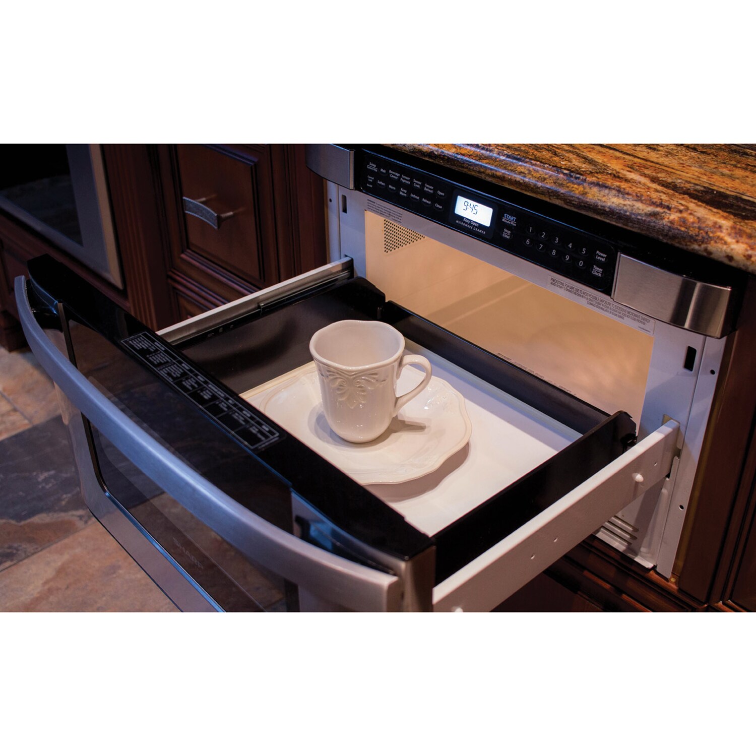 Sharp 24 in. 1.2 cu. ft. 950W Low Profile Drawer Microwave with Sensor Cooking - Stainless Steel, , hires