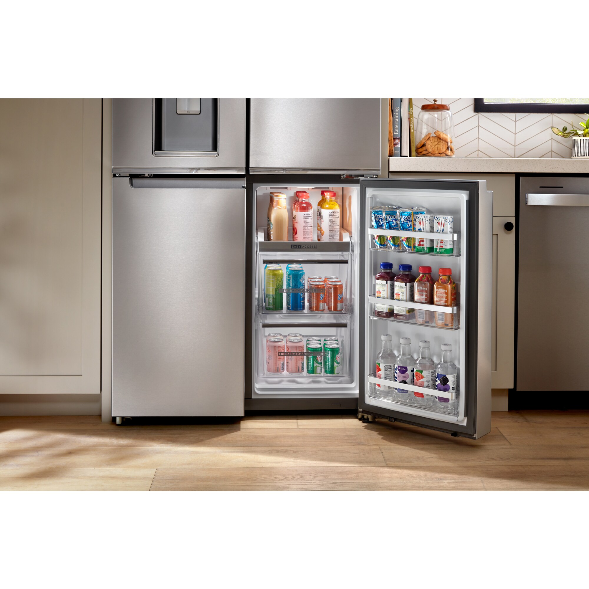 Whirlpool 36 in. 19.1 cu. ft. Counter Depth 4-Door French Door Refrigerator with Ice & Water Dispenser - Fingerprint Resistant Stainless Steel, , hires