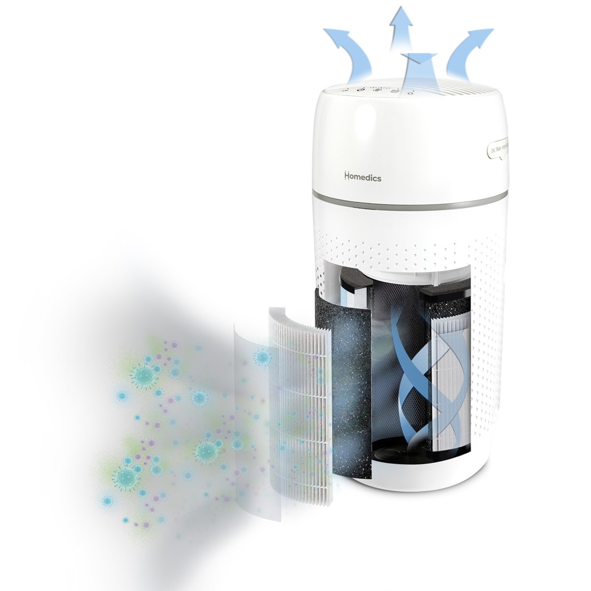 HOMEDICS Medium Room Tower Air Purifier T22 - White, , hires