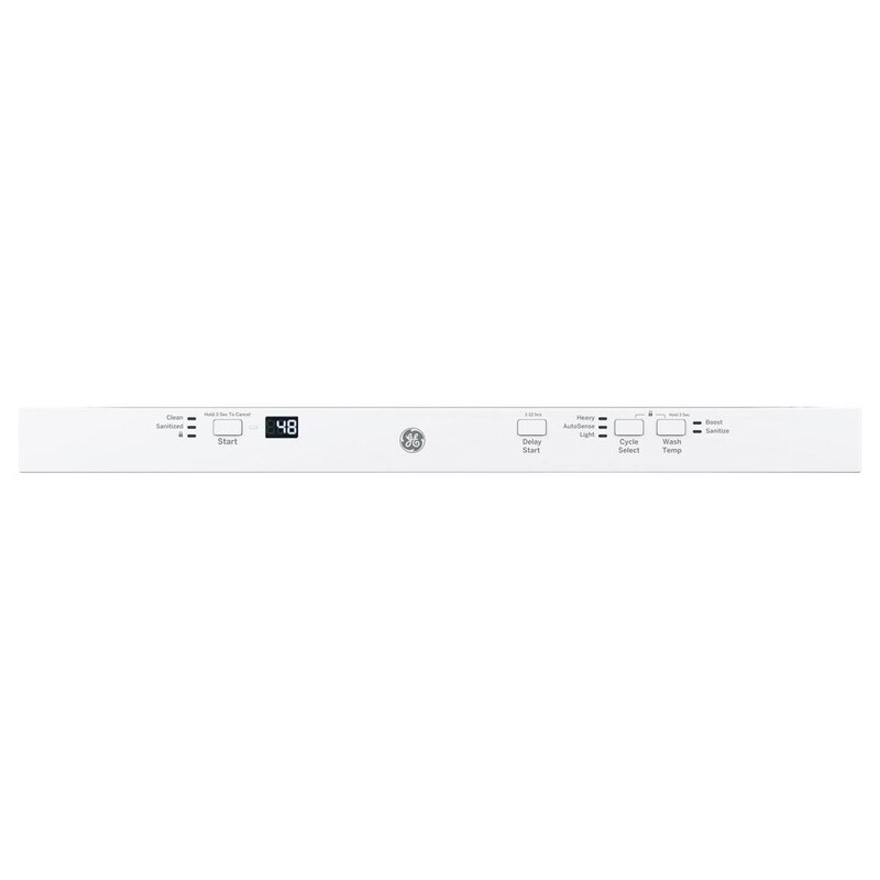 GE 24 in. Top Control Flush-Mount Dishwasher with 51 dBa Sound Level, Condensate Dry & Pocket Handle - White, White, hires