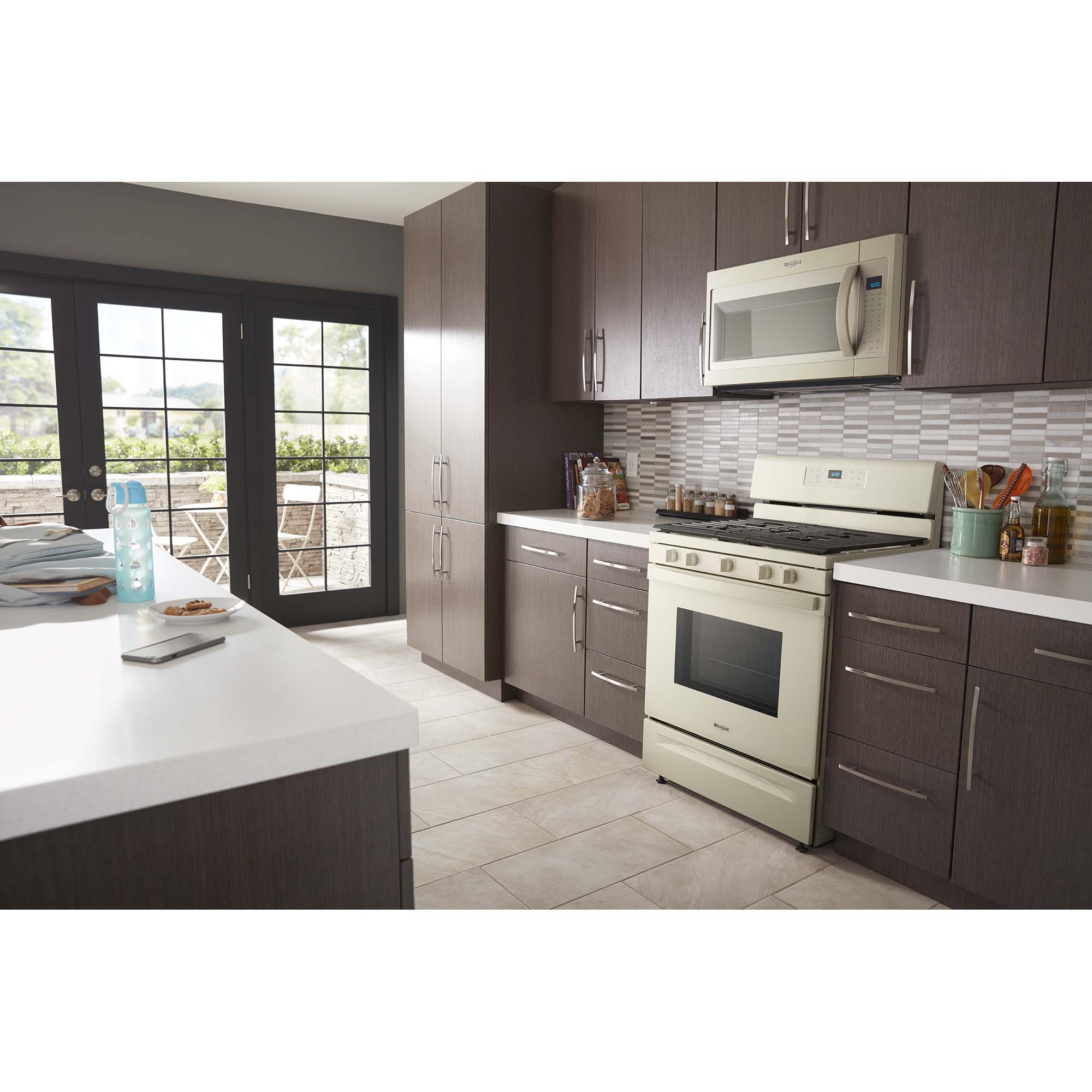 Whirlpool 30 in. 1.9 cu. ft. 1000W Over-the-Range Microwave with 300 CFM & Sensor Cooking - Biscuit, Biscuit, hires