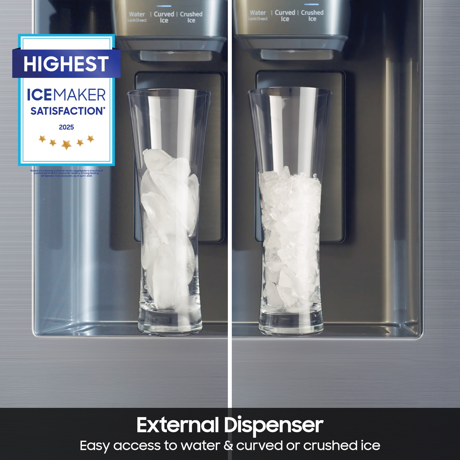 Samsung 36 in. 25.5 cu. ft. Smart Counter Depth French Door Refrigerator with Ice & Water Dispenser - Stainless Steel, , hires