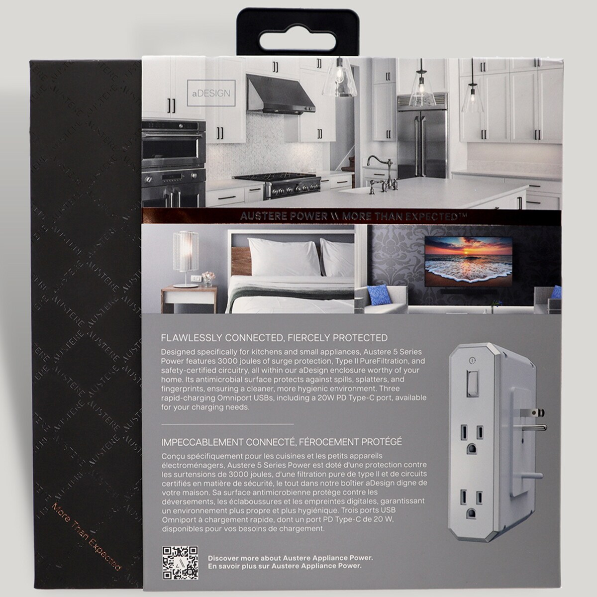 Austere V Series Appliance Power 4-Outlet with USB+PD20, , hires