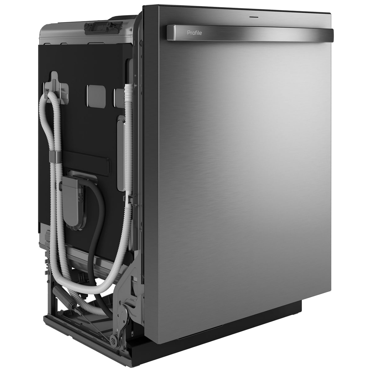 GE Profile 24 in. Top Control Flush-Mount Smart Dishwasher with 39 dBa Sound Level, 3rd-Rack & Twin Turbo Dry Boost - Fingerprint Resistant Stainless, , hires