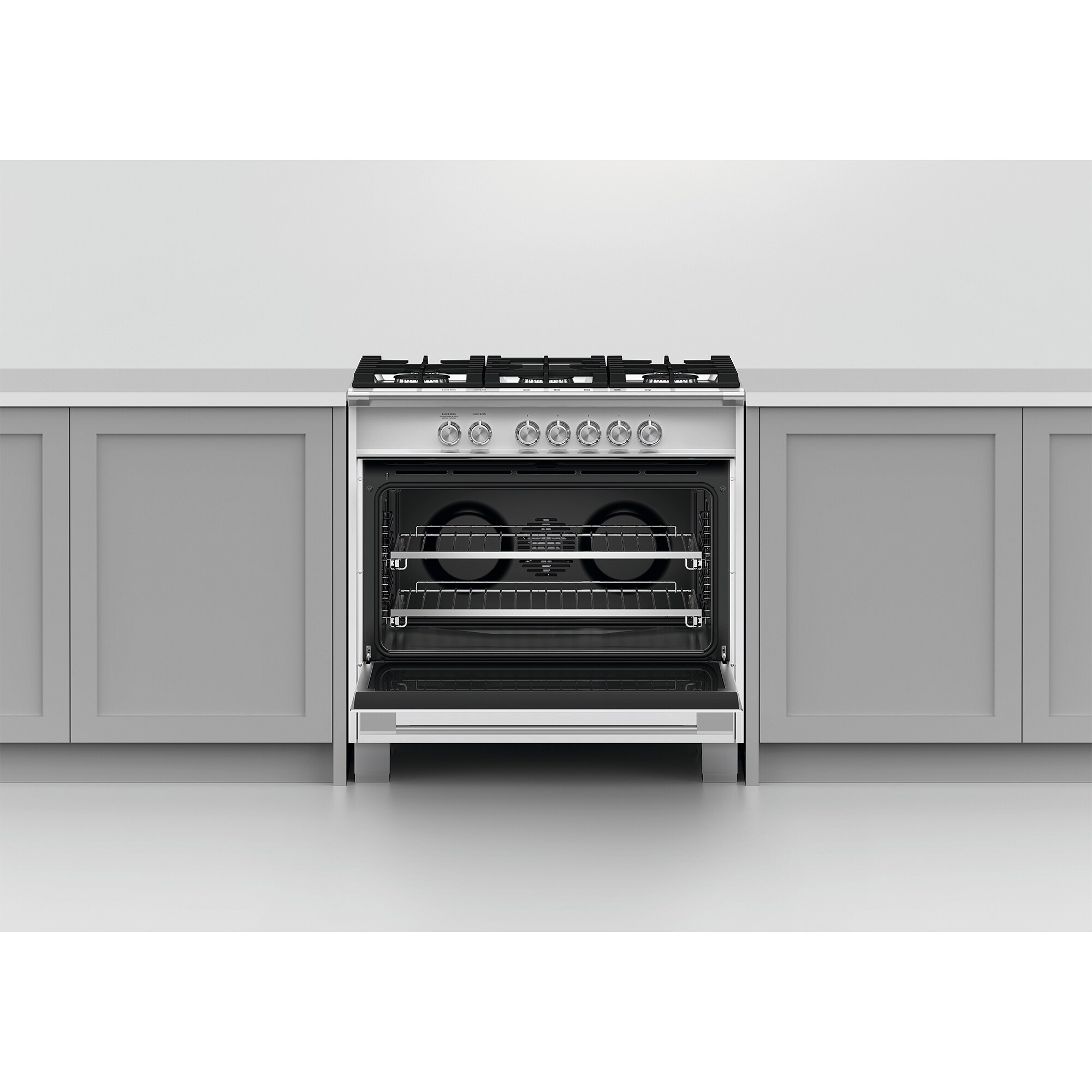 Fisher & Paykel Series 7 36 in. 4.9 cu. ft. Standard Convection Gas Range with 5 Sealed Burners - White, , hires