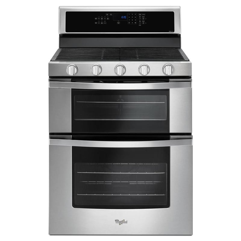 Whirlpool 30 in. 6 cu. ft. True European Convection Double Oven Gas Range with 5 Sealed Burners - Stainless Steel, Stainless Steel, hires