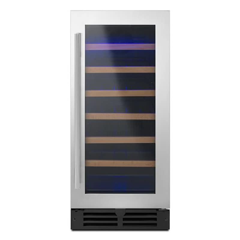 Whirlpool 15 in. Undercounter Wine Cooler with Wood Racks, Single Temperature Zone & 34 Bottle Capacity - Stainless Steel, , hires