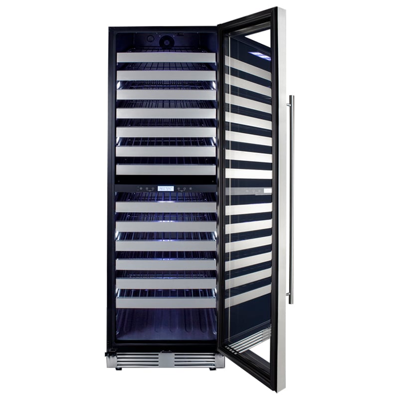 Summit 24 in. Wine Cooler with Wire Racks, Dual Temperature Zones & 163 Bottle Capacity - Stainless Steel, , hires