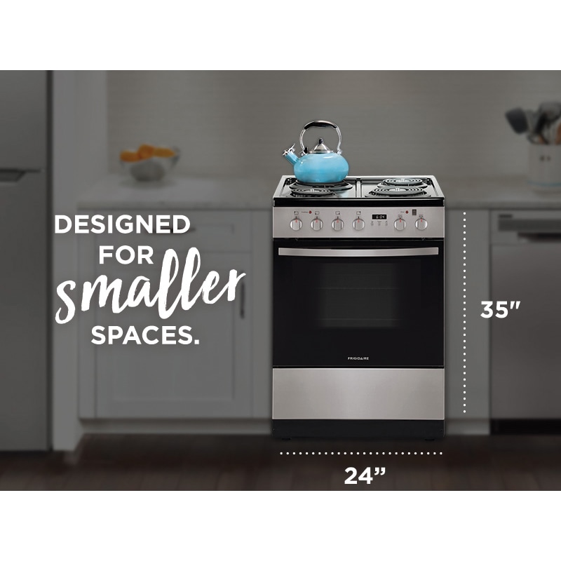 Frigidaire 24 in. 1.9 cu. ft. Electric Range with Coil Burners - Stainless Steel, Stainless Steel, hires