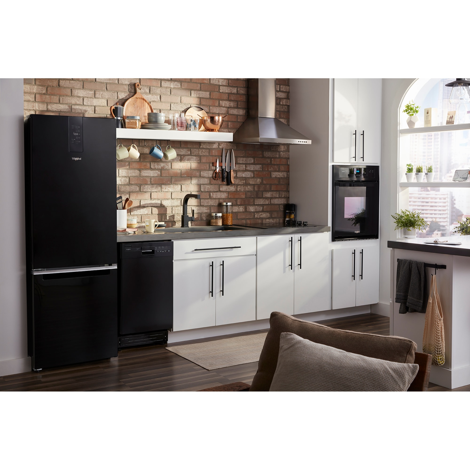 Whirlpool 24 in. 12.9 cu. ft. Counter Depth Garage Ready Bottom Freezer Refrigerator - Black, Black, hires